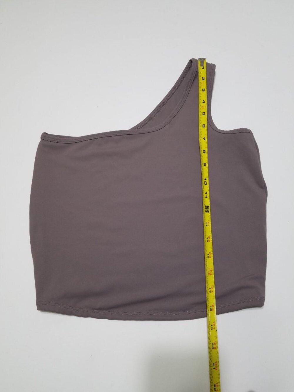 Five the label One Shoulder Taupe Gray Active Cropped Top Size XL - Picture 2 of 7